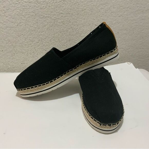 New BOBS From Skechers Women's Size 10 Shoe with Memory Foam Black Canvas Flats - Picture 4 of 12